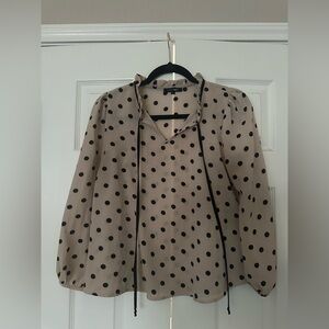 Papermoon Cream Blouse with Black Polka Dots